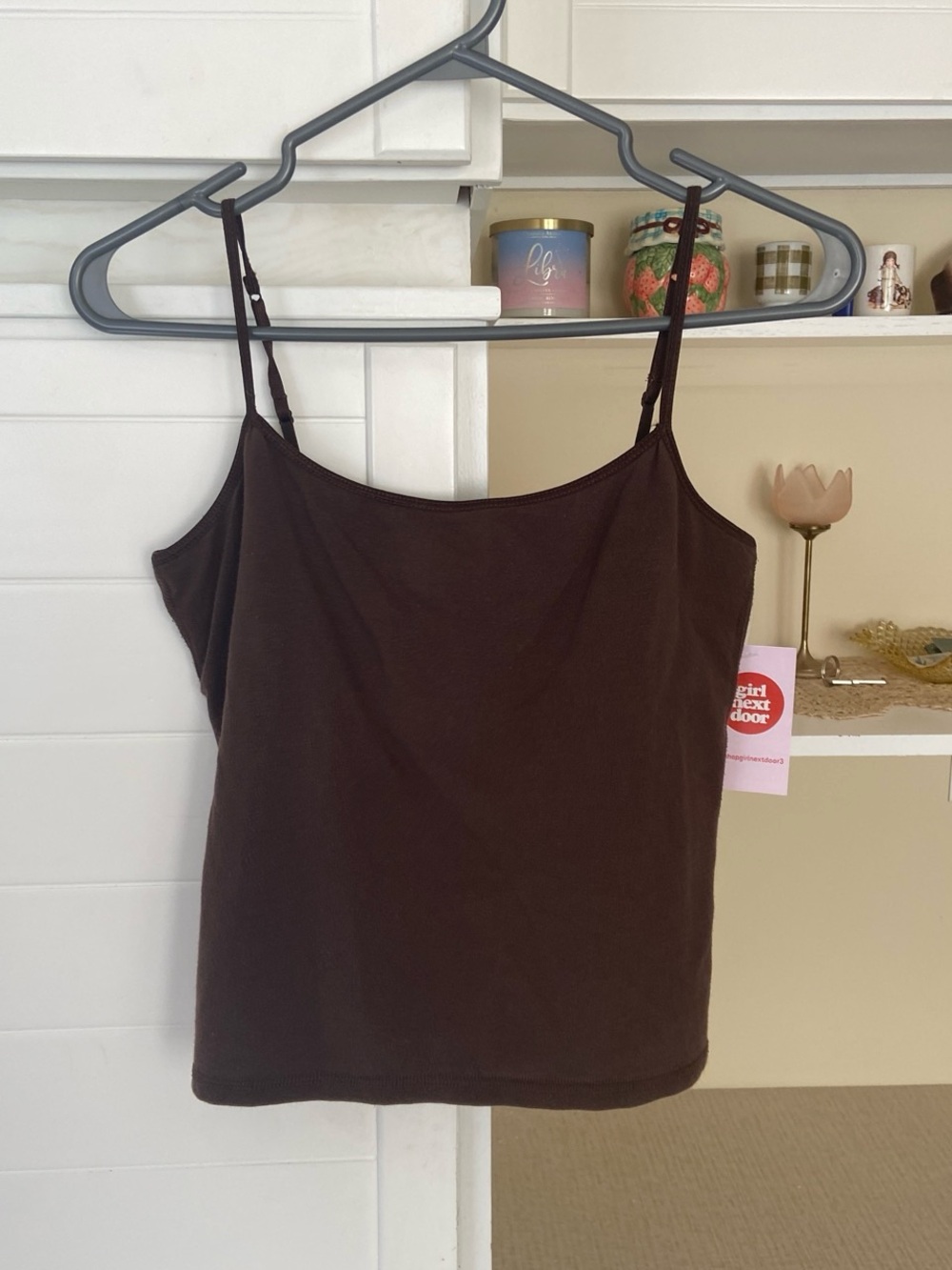 Y2K Brown basic tank top